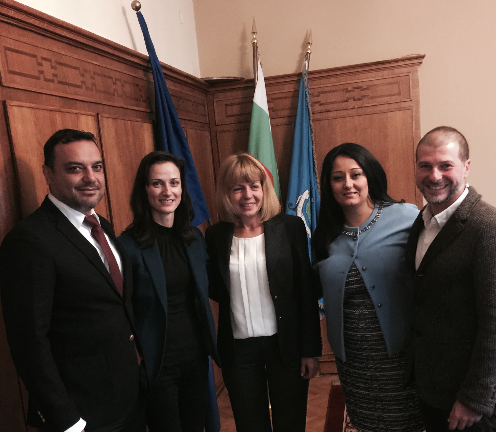 From left to right - Minister Transport, IT and Communications I. Moskovski, European Commissioner Digital Agenda and Society, M. Gabriel, Mayor of Sofia,. J. Fandakova, Minister of the Presidency of the Counsil of the European Union Mrs. L. Pavlova and the Executive Chairman of Webit.Foundation P. Russev